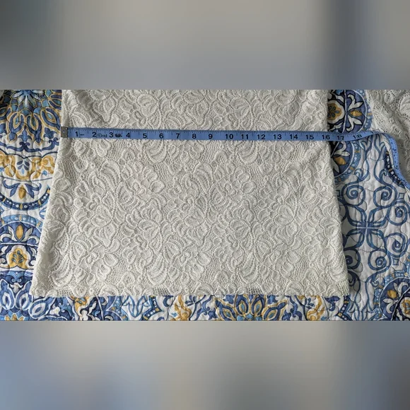 WHBM Long-Sleeve Reversible Ivory Lace Top (S) - Picture 7 of 8